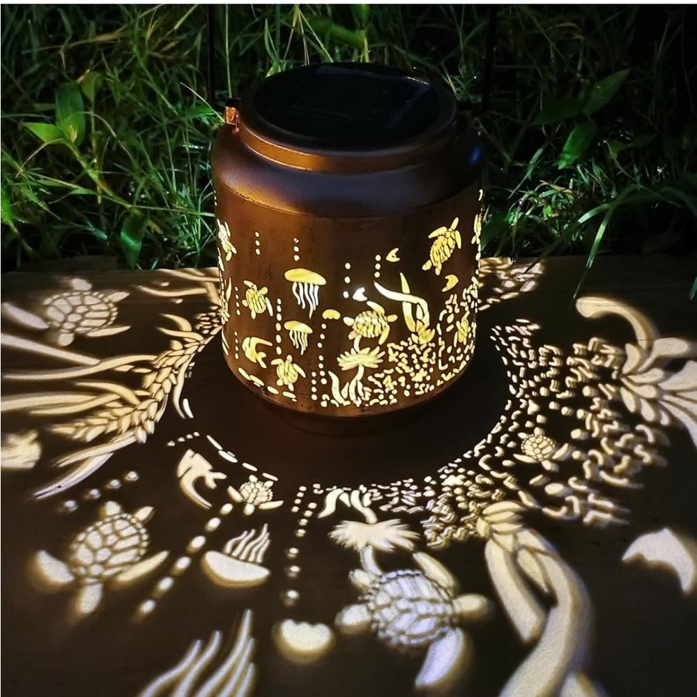 Copper Lantern with Turtle Design